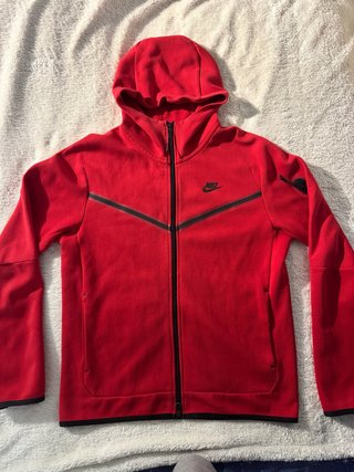 Felpa Nike Tech Fleece Rossa Full-Zip