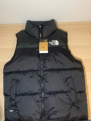 Chaleco Acolchado de Plumas Negro Talla L -SIN USO