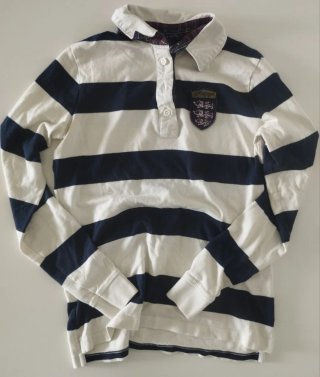 Polo estilo rugby Tommy Hilfiger a rayas vintage