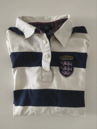 Polo estilo rugby Tommy Hilfiger a rayas vintage