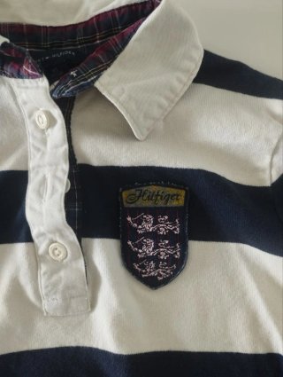 Polo estilo rugby Tommy Hilfiger a rayas vintage
