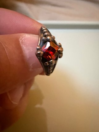 Anillo Plata con Piedra Roja