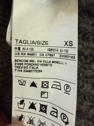 Chaqueta Benetton Tricot Gris Talla XS