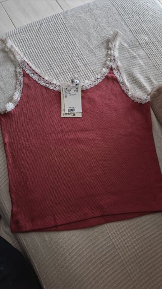 Top-Camiseta encaje rojo talla XL
