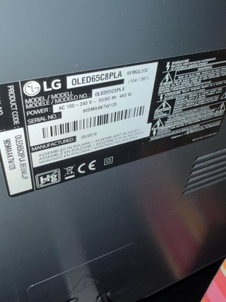 Televisión LG OLED 65C8PLA