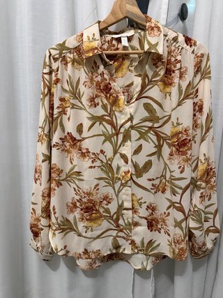 Camicia floreale beige e multicolor