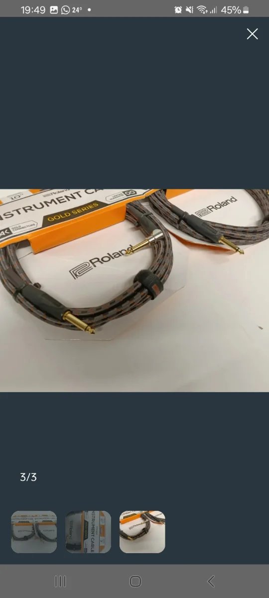 Pack 2 Cables Instrumento Roland Gold Series