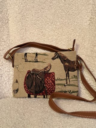Bolso bandolera vintage tapiz caballo