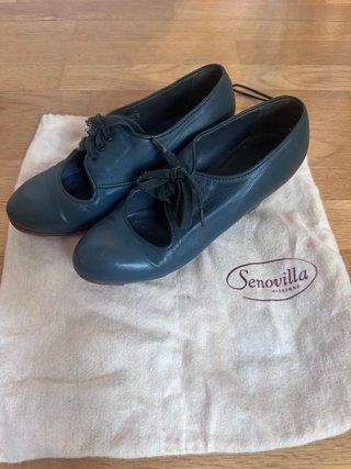 Zapatos Flamenco Senovilla Piel Verde Mar Talla 37