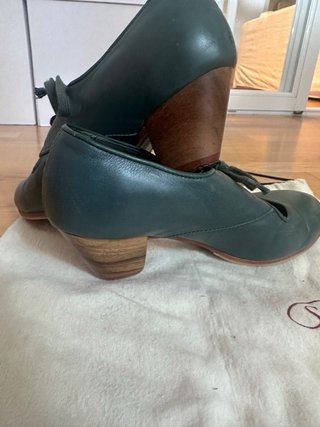 Zapatos Flamenco Senovilla Piel Verde Mar Talla 37