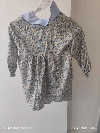 Vestido estampado floral manga larga