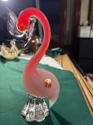 Fenicottero in vetro di Murano