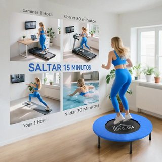 Cama Elástica Fitness Ø81cm 100kg Negro Azul