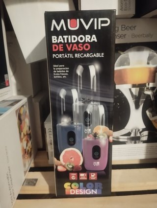 Batidora Portátil Muvip Rosa Recargable
