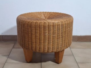 Pouf in vimini vintage anni 70
