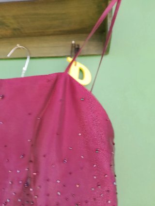 Vestido de fiesta color burdeos, talla 42