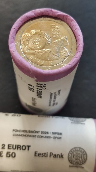 Estonia 2026 SIPSIK moneda 2€ euros SIN CIRCULAR