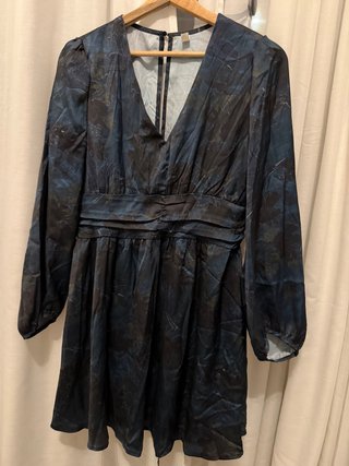 Vestito fantasia blu e nero