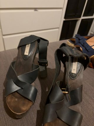 Sandalias de tacón negras talla 37