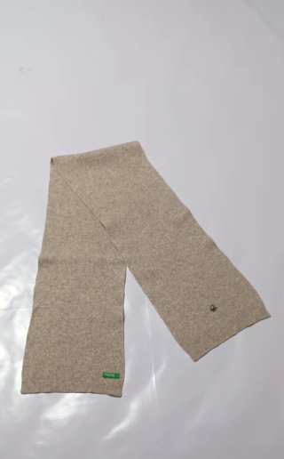Bufanda Benetton Lana Beige Made In Italy Minimal