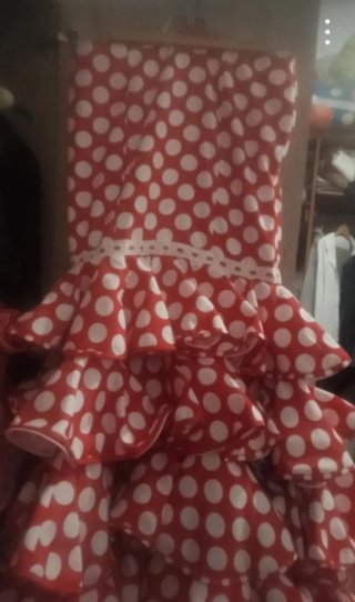 Traje de flamenca lunares rojo y blanco 46