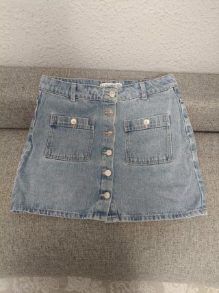 Falda vaquera Pull&Bear azul talla L