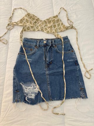 Conjunto Pull&Bear Falda Vaquera y Top