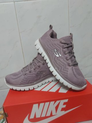 Zapatillas Skechers Talla 37 Morado/Blanco