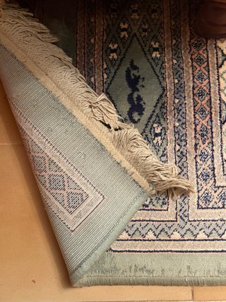 Tappeto persiano in lana vintage con frange