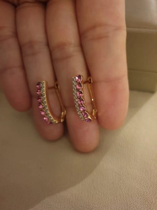 Pendientes Chapados en Oro 18k con Piedras