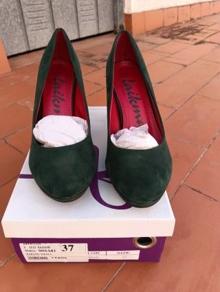 Zapatos de tacón aterciopelad Laikma verde talla 3