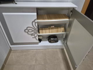 Mueble Zapatero Blanco y Gris