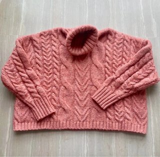 Jersey coral punto trenzado cuello alto talla M