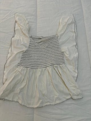 Blusa Zara Blanca con Smock