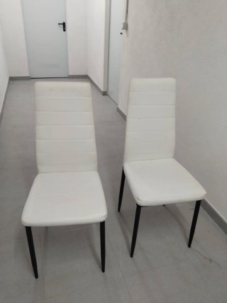 2 Sillas Comedor Polipiel Blancas