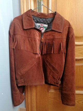 Chaqueta Torera de piel de Ante con Flecos