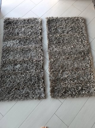 2 Tappeti in Poliestere Grigiastro