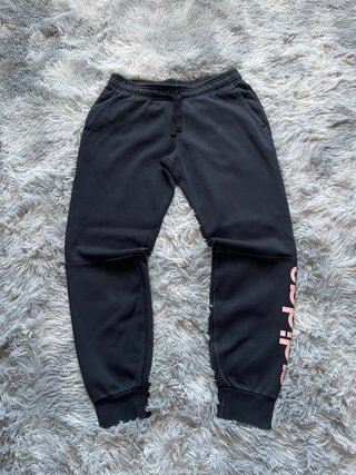 Adidas Black Rose Pink Fleece Joggers Sweatpants M