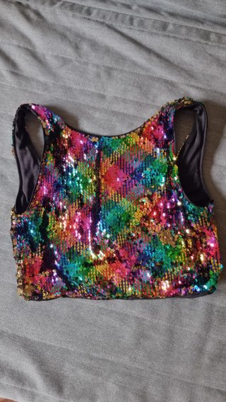 Top XS  lentejuelas fiesta multicolor H&M