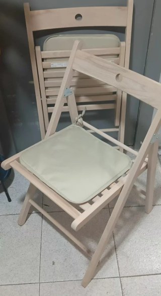 2 Sedie Pieghevoli in Legno Naturale