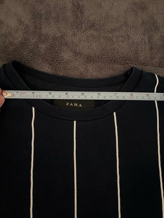 Sudadera Zara Rayas Verticales Azul Marino
