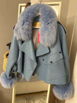 Chaqueta de Pelo Azul