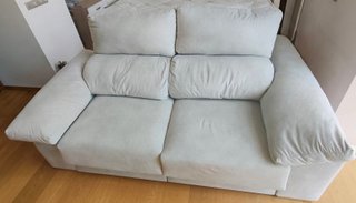 Sofá 3 Plazas Gris Tela