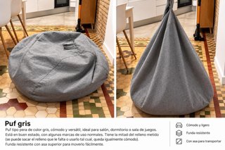 Pouf grande grigio