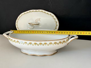 🇫🇷 Limoges Sopera Porcelana antigua Art Deco floral