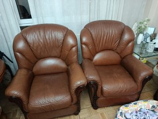 Sofá 3 plazas y 2 sillones de piel