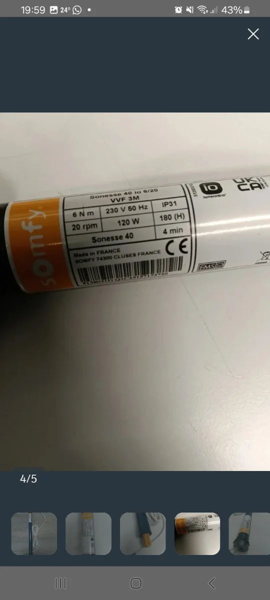 Motor Tubular Somfy para Persianas