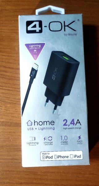 Cargador 4-OK 2.4A con Cable Lightning
