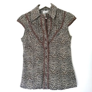 Camisa Vintage Estampado Leopardo Talla S