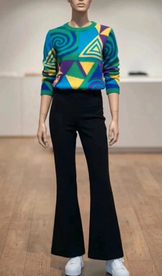 Pantalón negro acampanado renatta & go